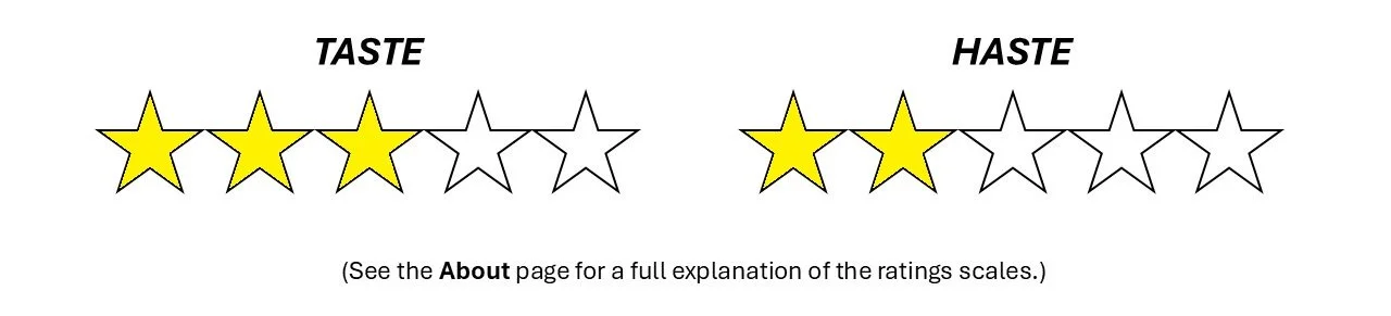 Taste/Haste Score: 3 / 2