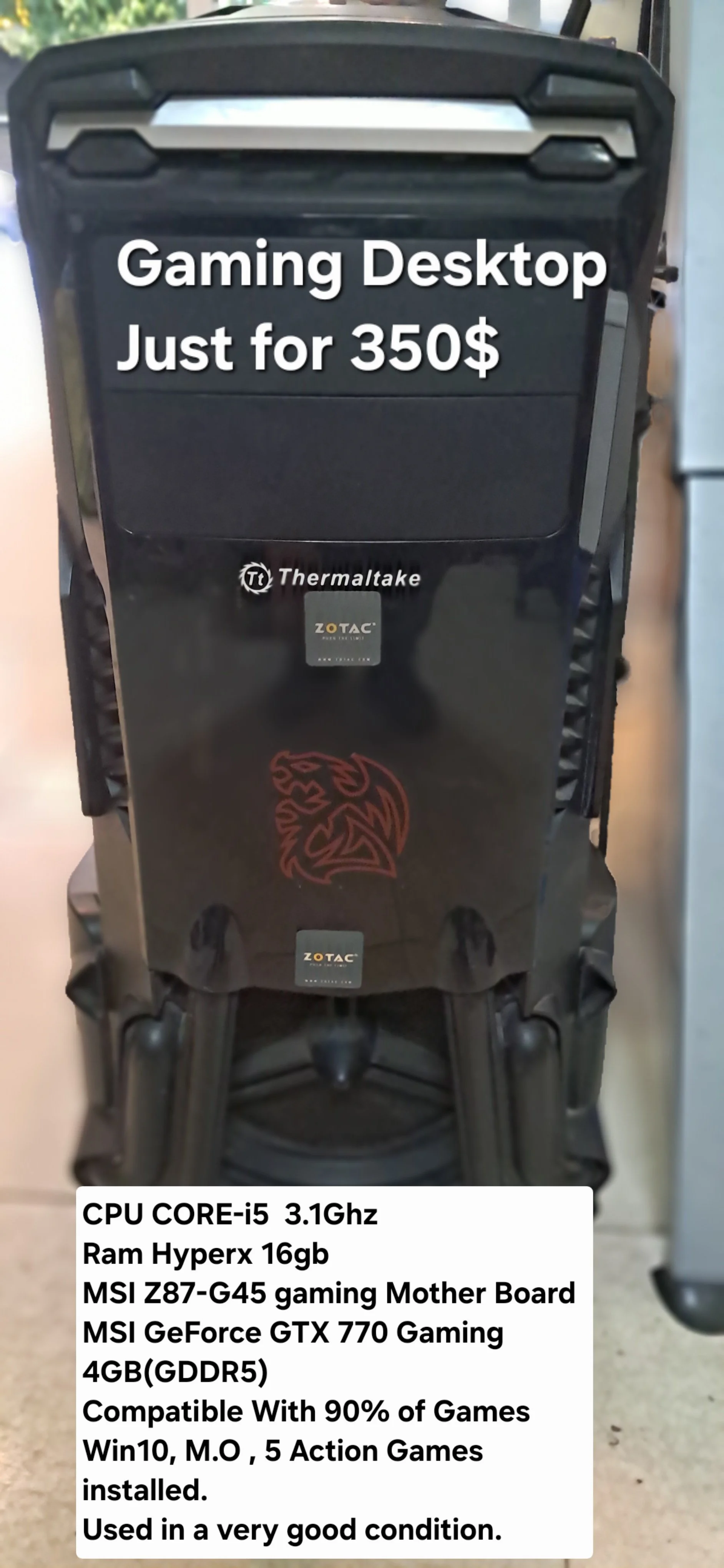 Gaming Desktop MSI with GeForce GTX 770