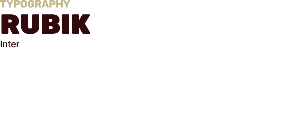 Text graphic about typography, featuring the word 'RUBIK' in large, bold, maroon letters and description in smaller font.