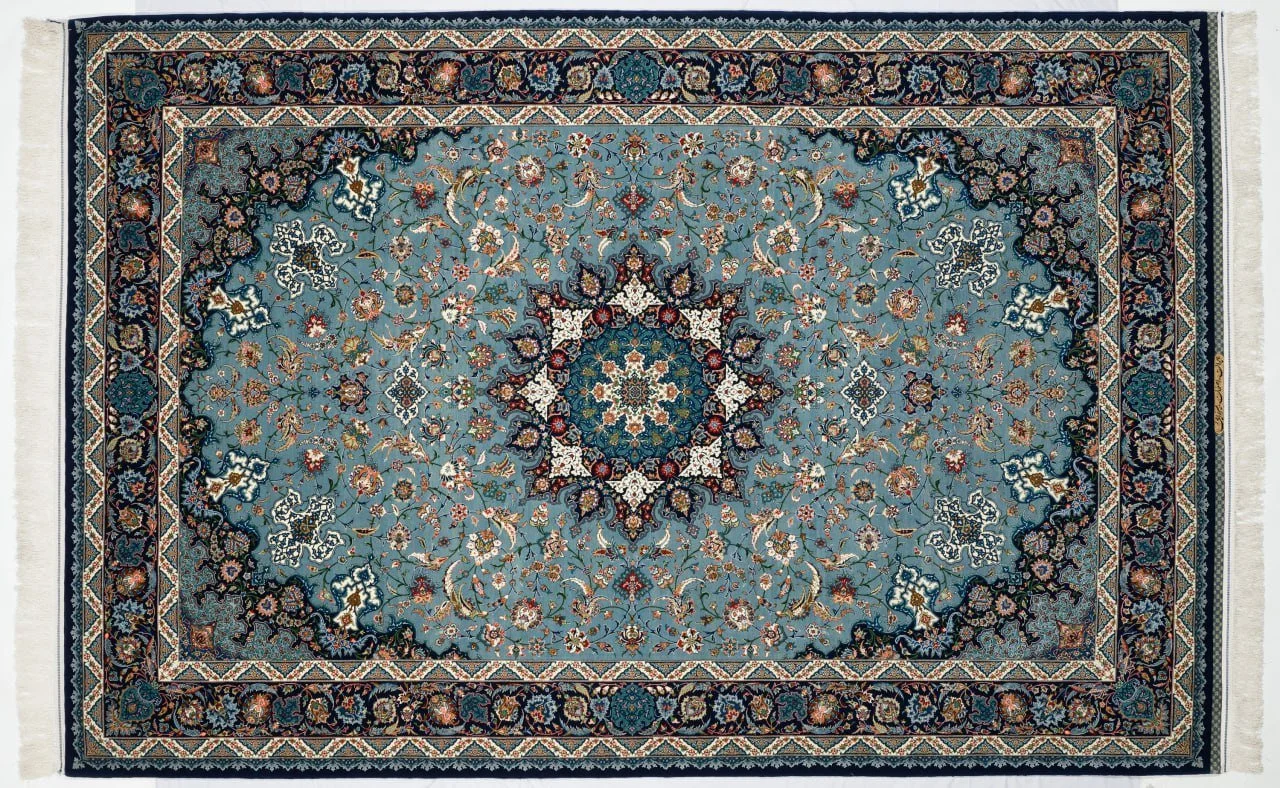 No. 01 · Sky-blue field, navy border