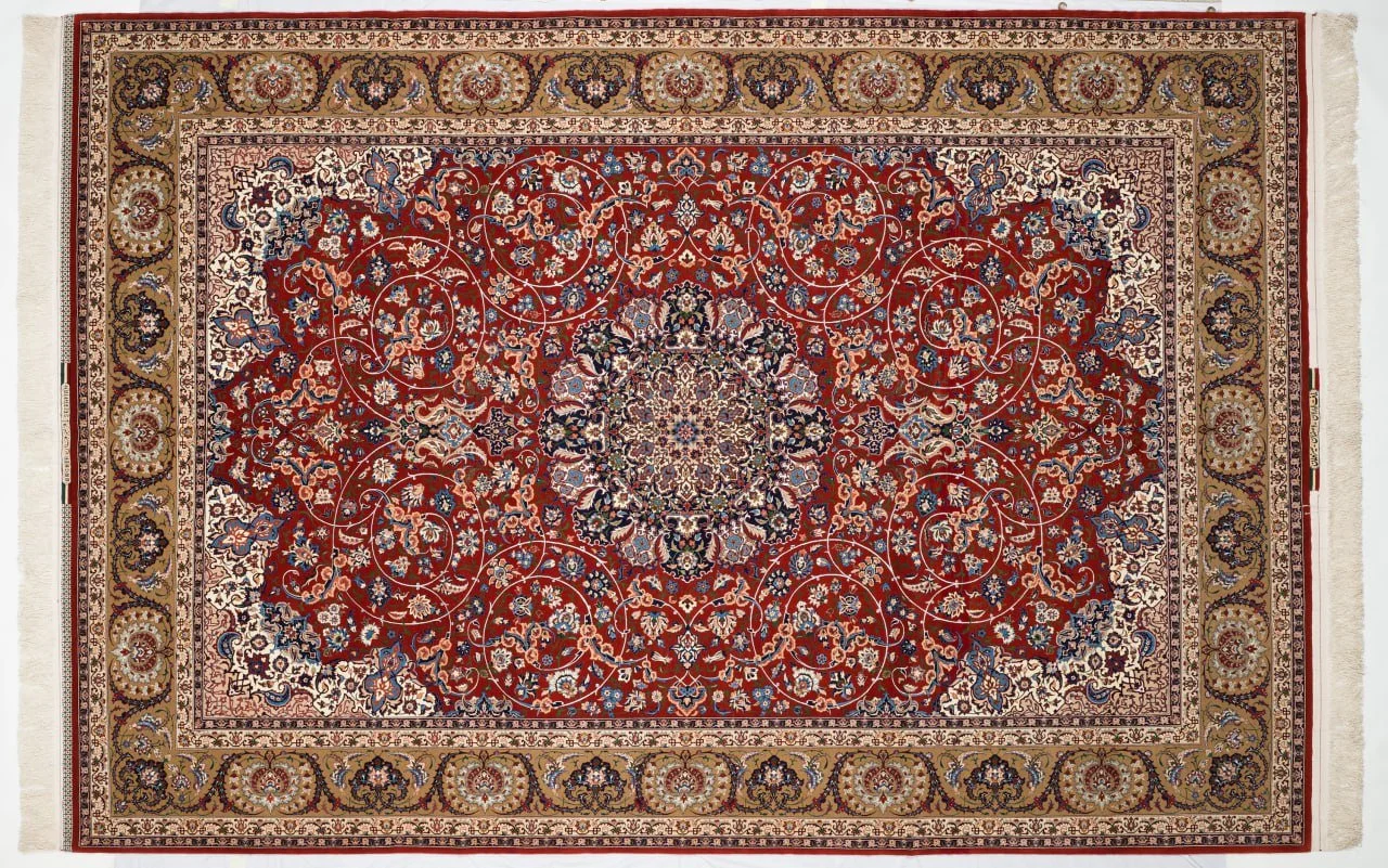 No. 06 · Red field, ivory medallion