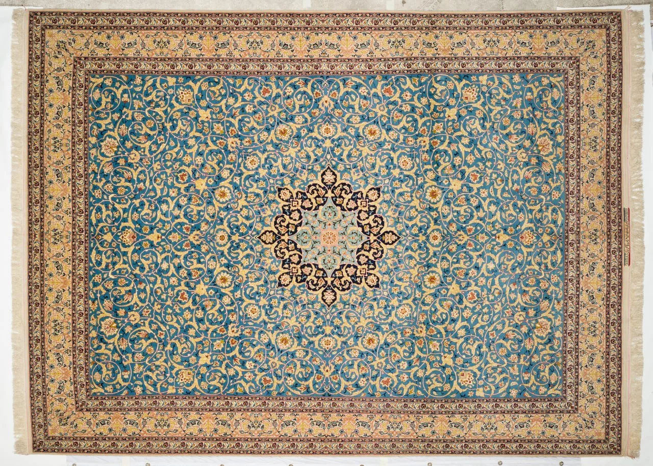 No. 14 · Blue field, gold border
