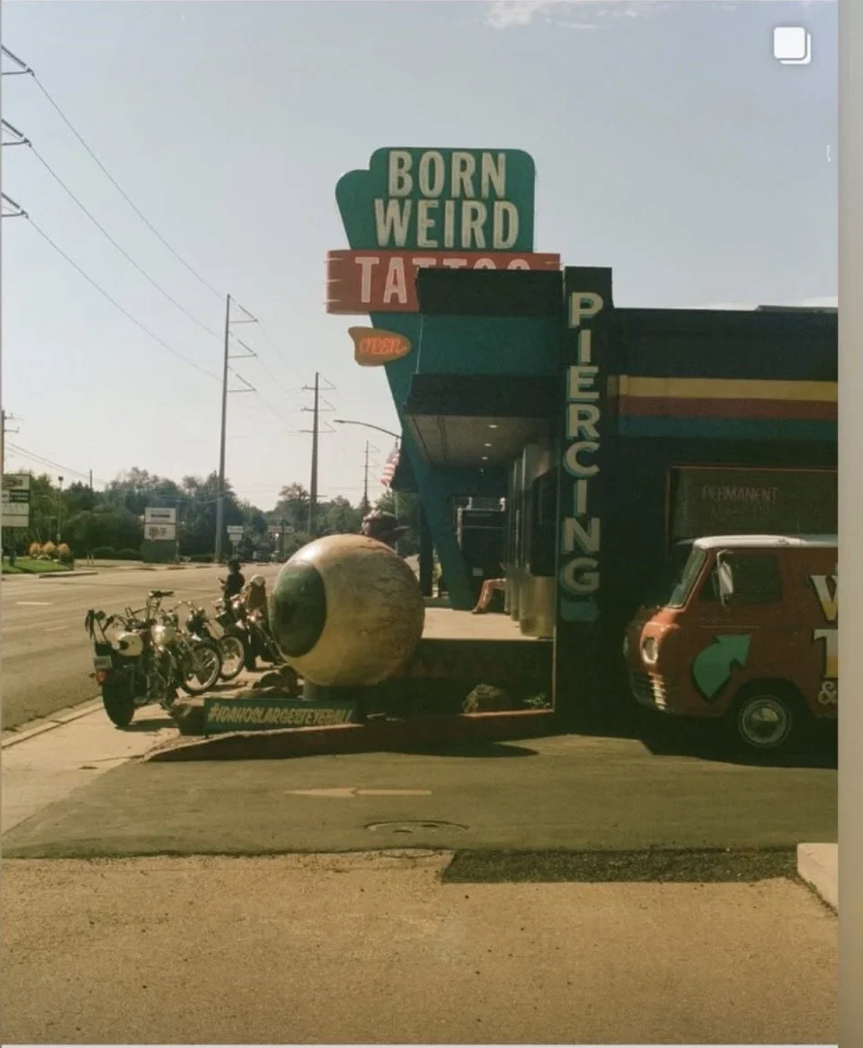 In the iconic Born Weird building on the Boise Bench. Outside, there is a giant model of an eyeball, Boise Idahos only true roadside attraction and free museum