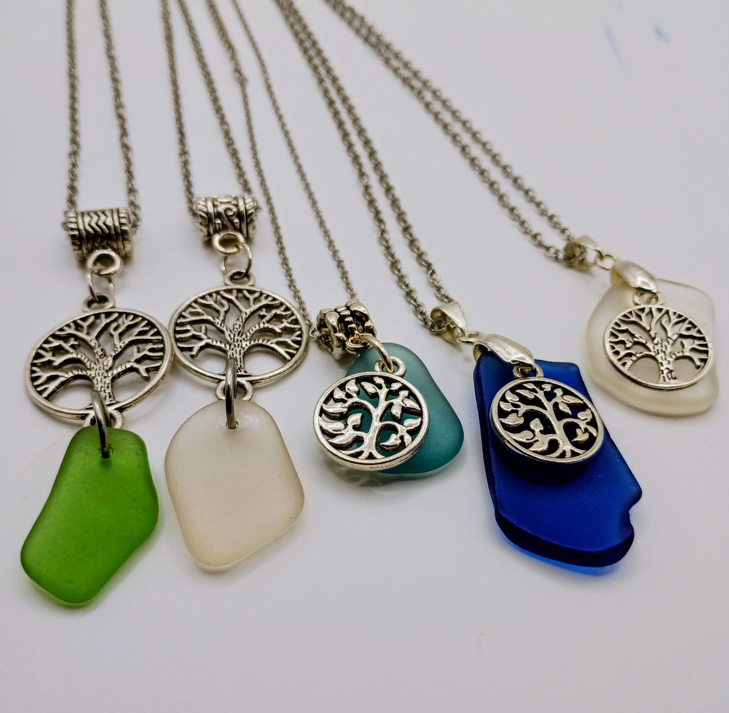 Tree of Life Necklace - Authentic Sea Glass and Handmade Design