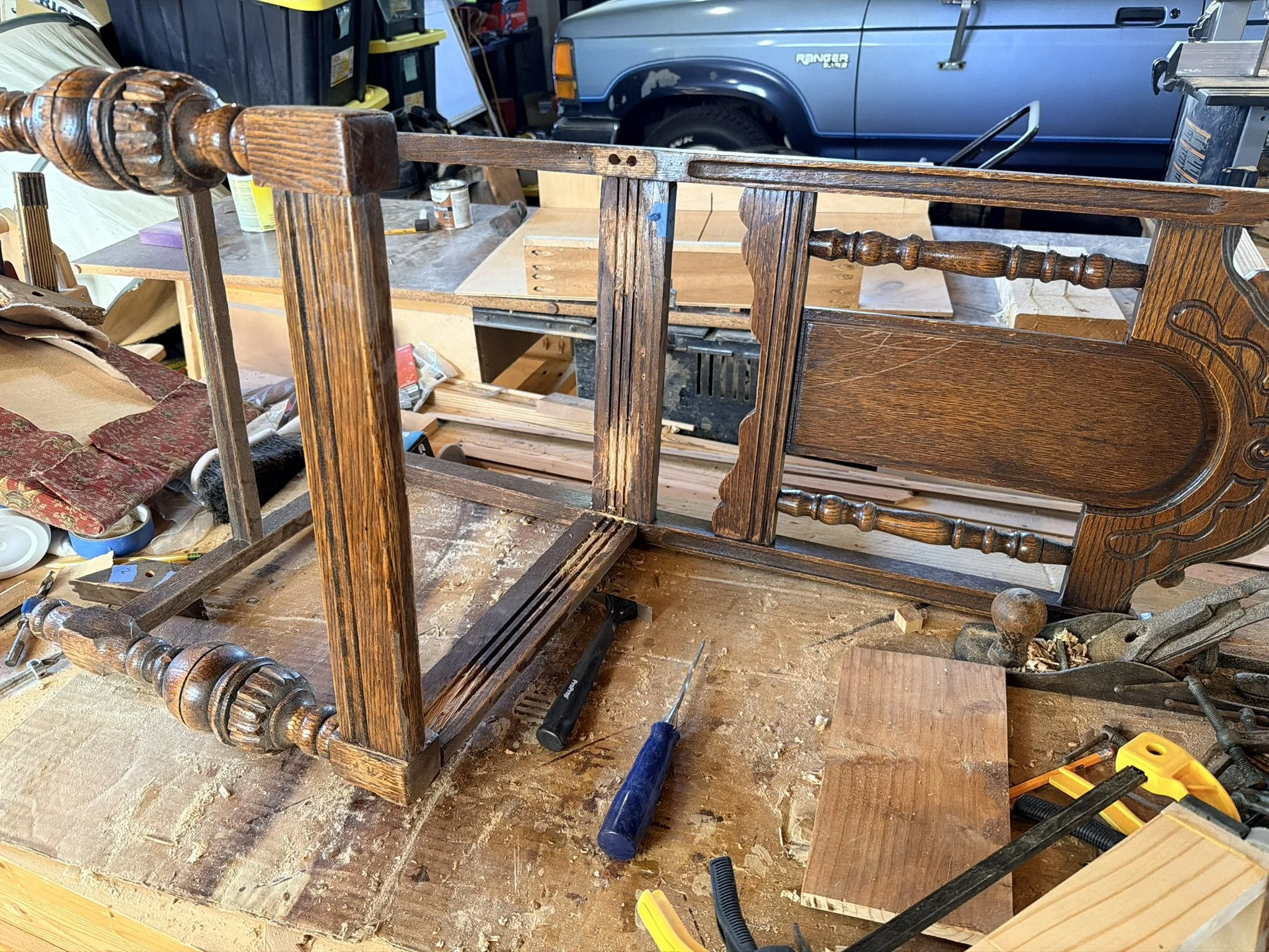 Bigger furniture repairs performed in the workshop.