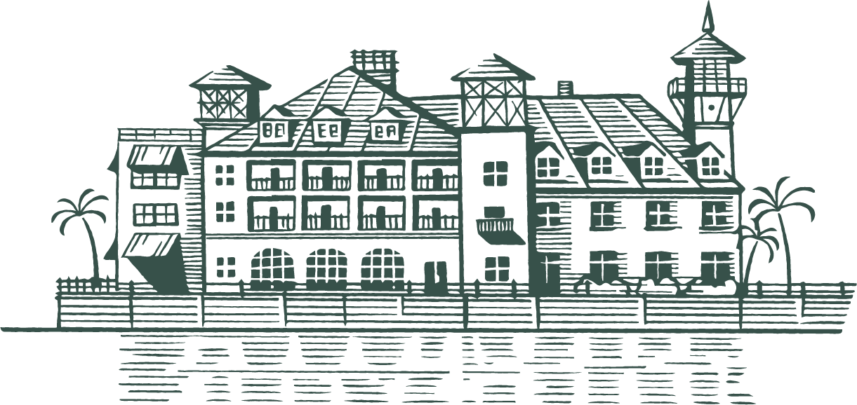Illustration of The Inn at Celebration, a Victorian-style inn in Celebration, Florida, where Orlando Scone Co. hosts afternoon tea events