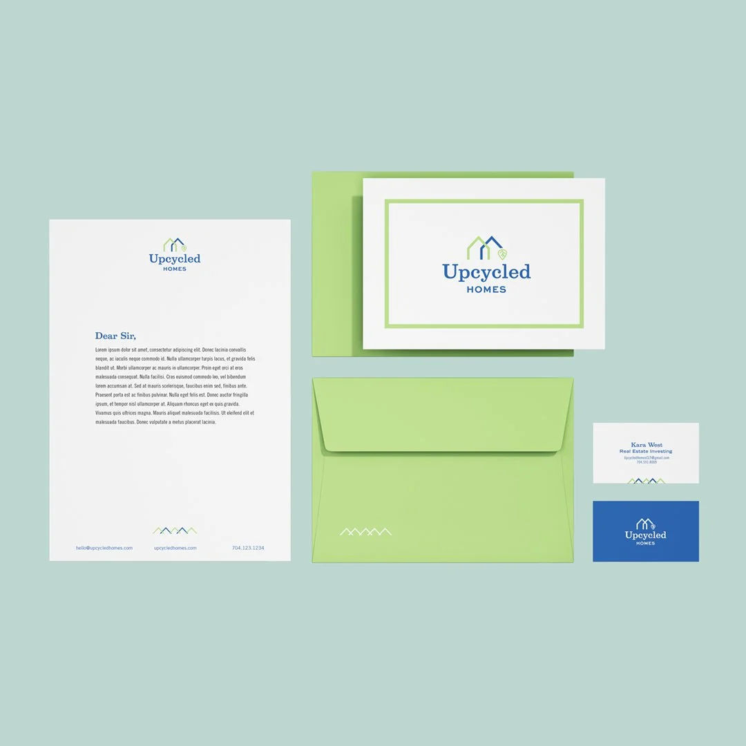 Logo design for Upcycled Homes, a home flipping business focused on green redesign.