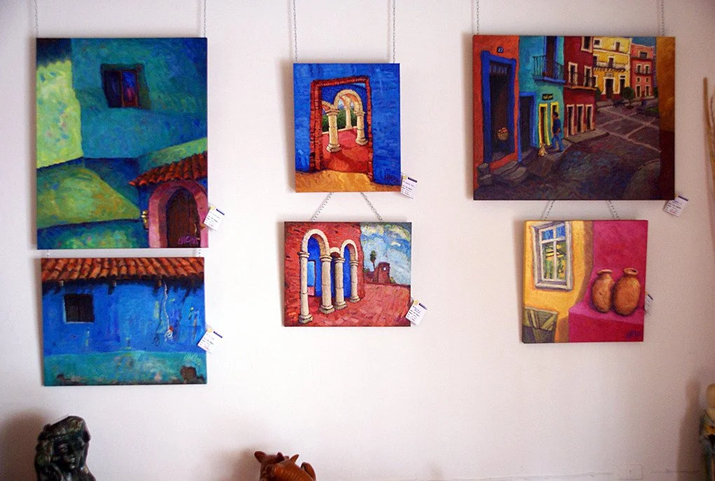   paintings of Mexican colors and architecture!  