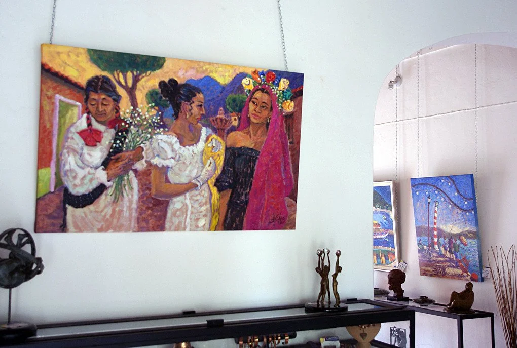   "La Pasarela del Rebozo" - work re-hung after the opening to replace the SOLD painting!  