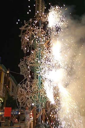 burning of the "castillo" (castle of fire crackers)