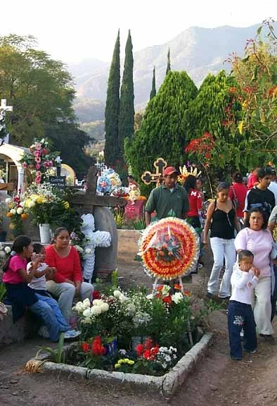 Ajijic's busy graveyard on the Day of the Dead