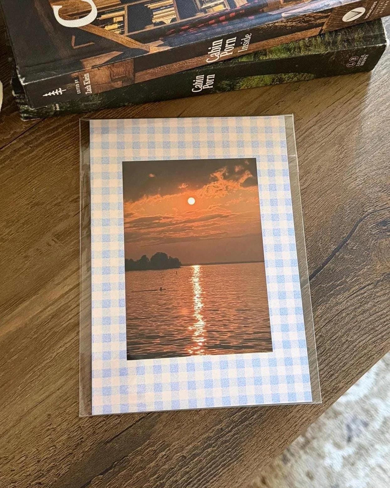 Sunset Swimmer with Gingham Mat
