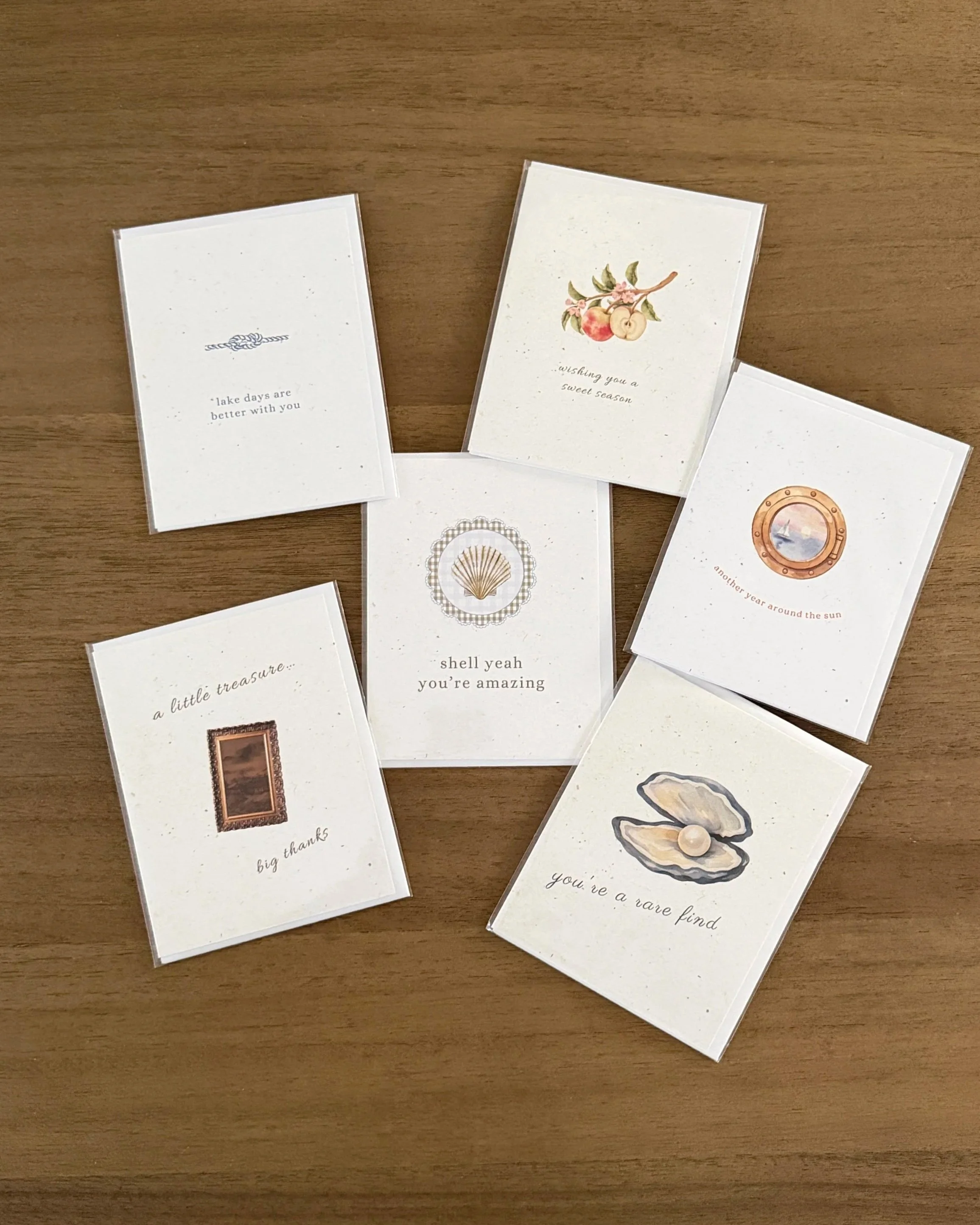 The Shoreline Card Set - Curated Set of 6 or 12 Greeting Cards