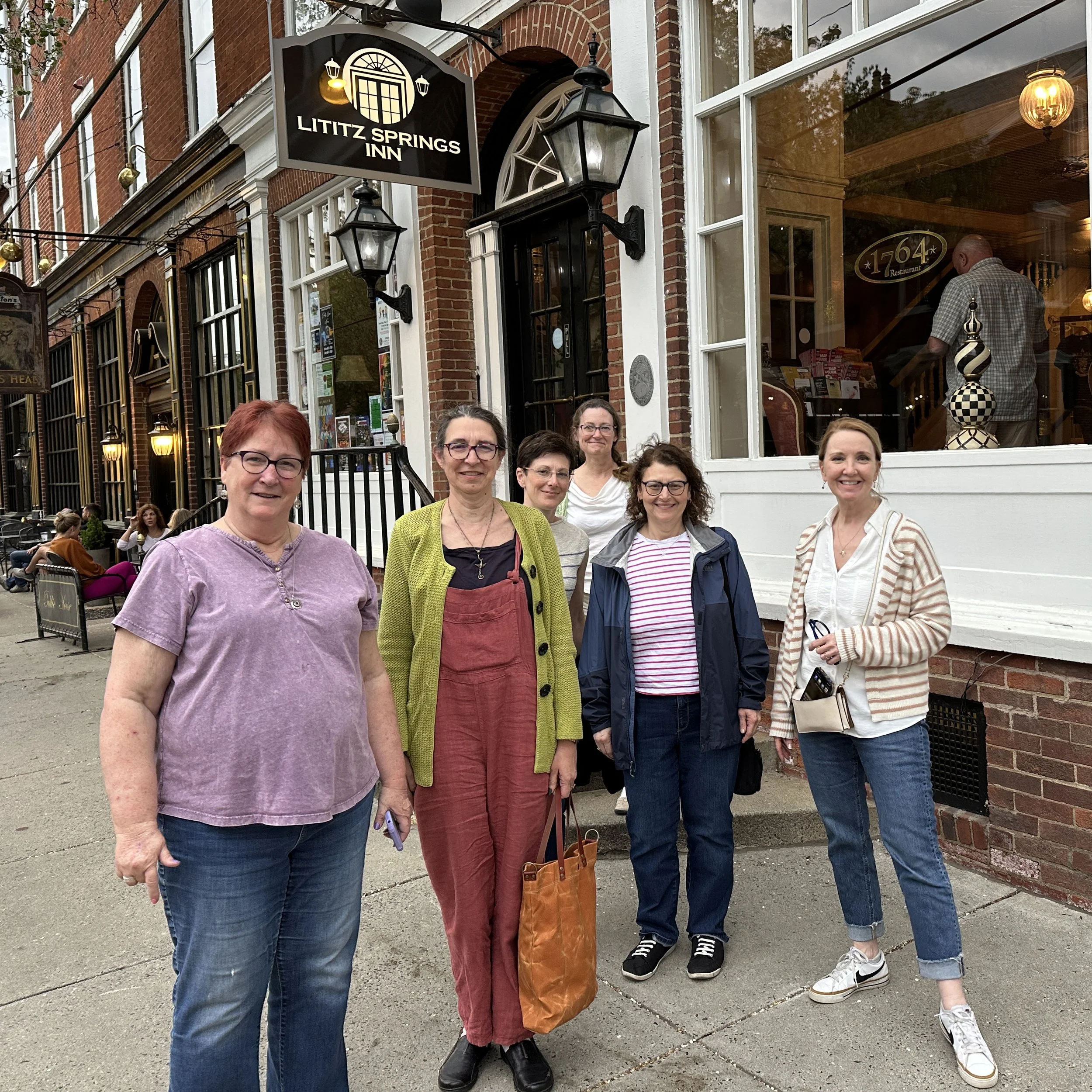 Full and happy after dinner downtown.