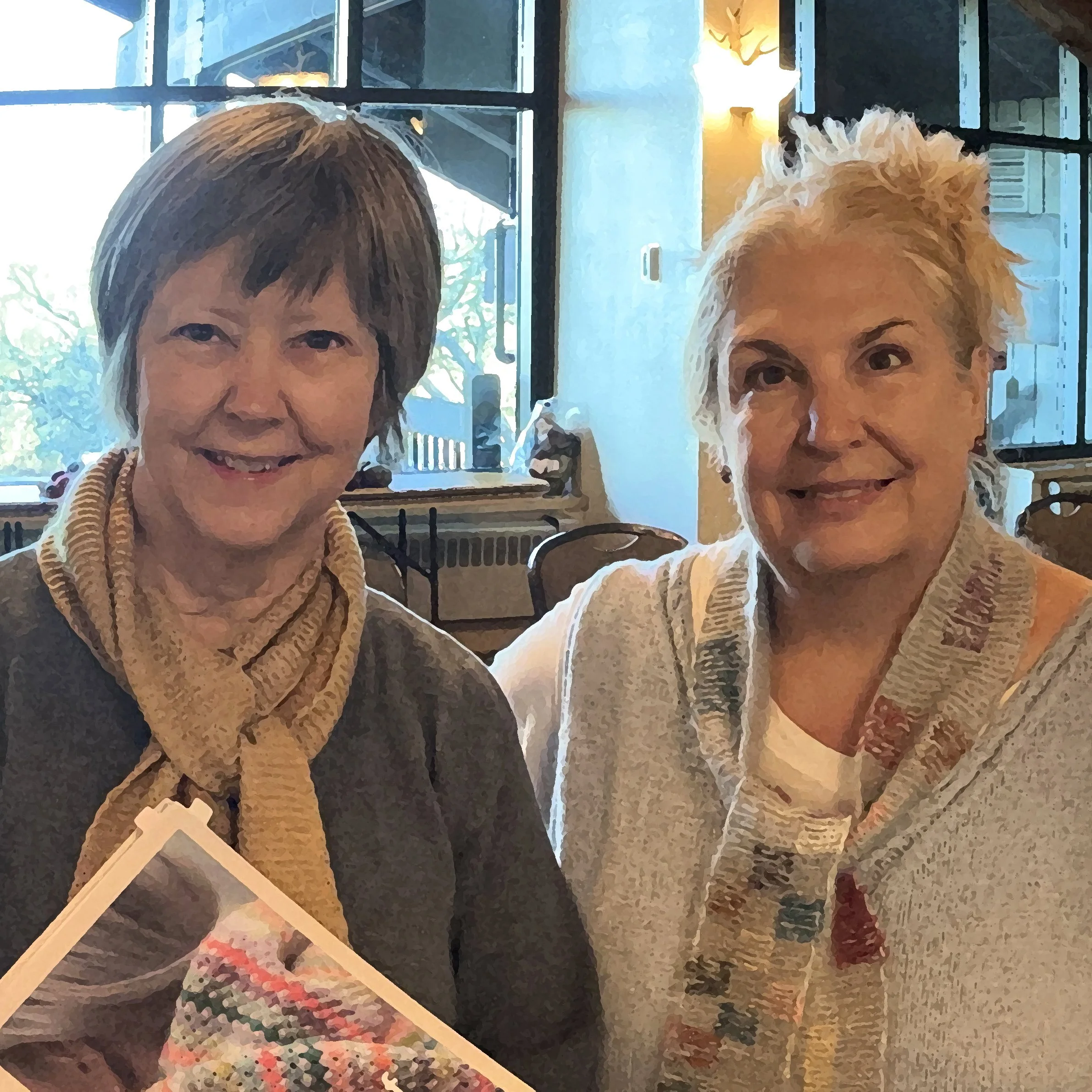 Our finished scarves, and a wonderful retreat to remember.