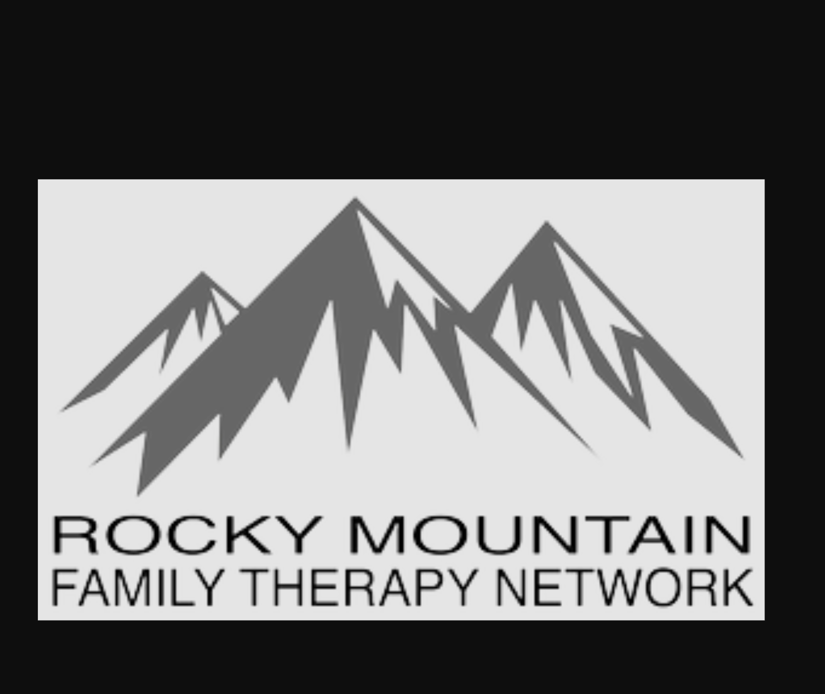 Logo for Rocky Mountain Family Therapy Network featuring a stylized mountain range with the text 'Rocky Mountain Family Therapy Network' beneath it.