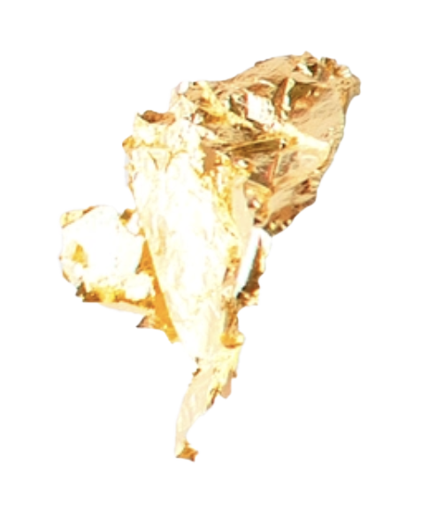 A crumpled piece of gold foil.