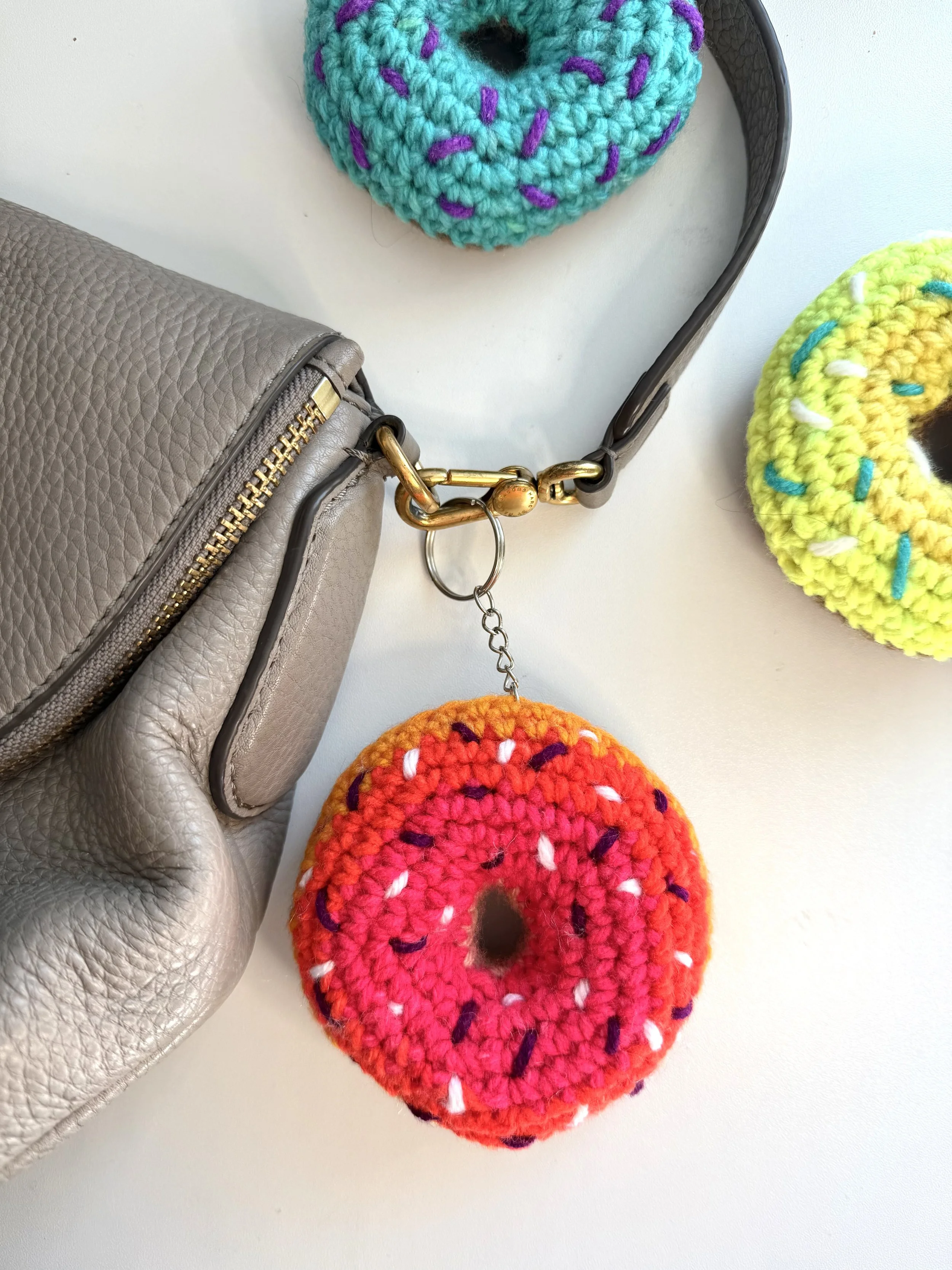 Crochet Donut Bag Charm