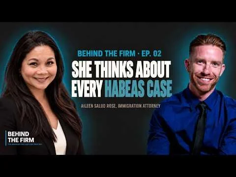 Aileen Rose featured on Behind the Firm podcast with host Jarrod White, discussing her transition into immigration law.