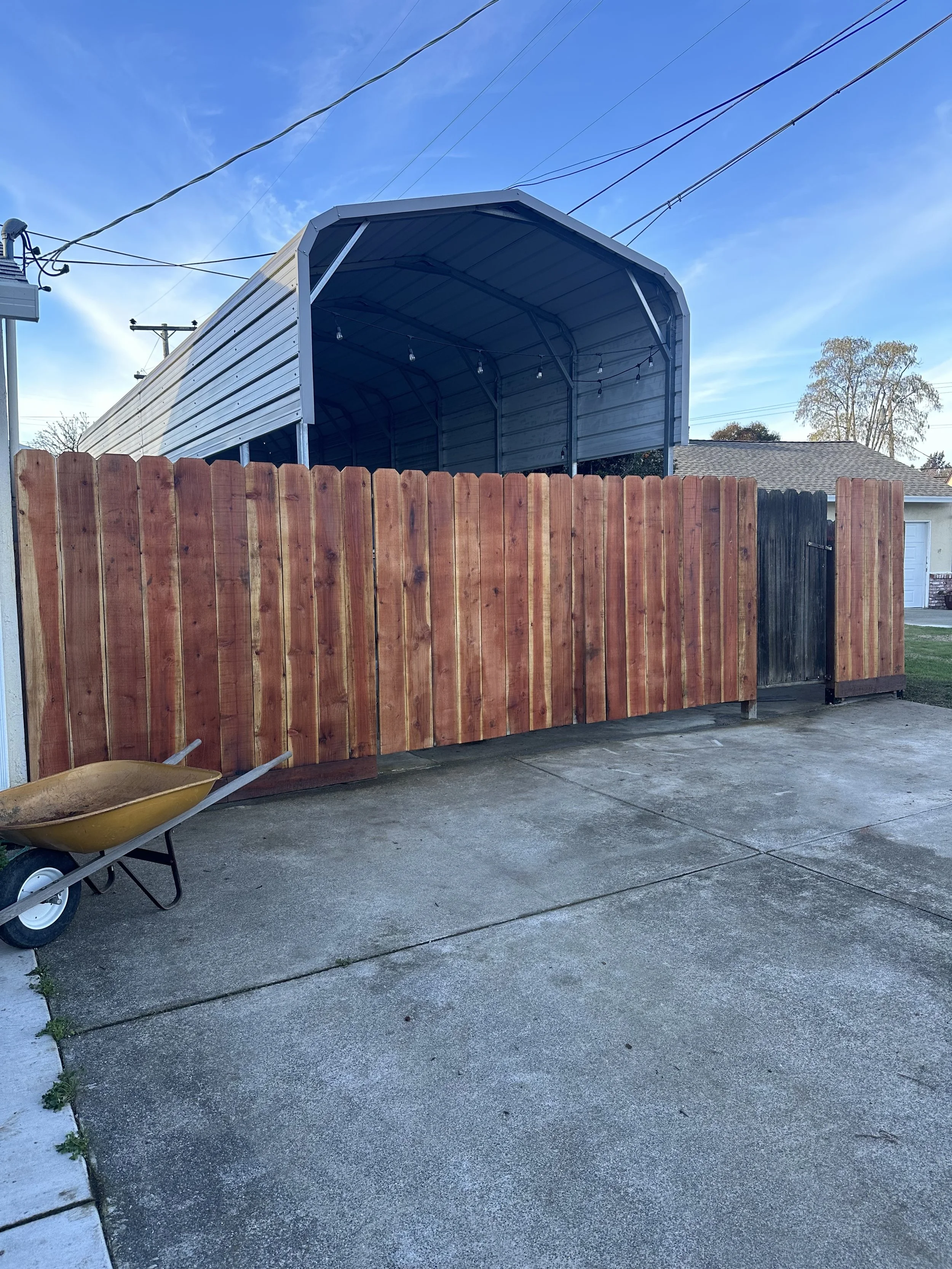 Fence with 16 foot gate