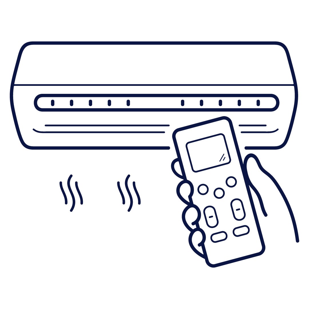 Air conditioner and remote control icon