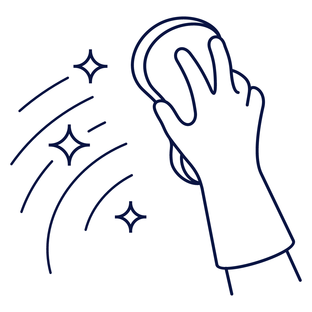 Hand and sponge cleaning icon