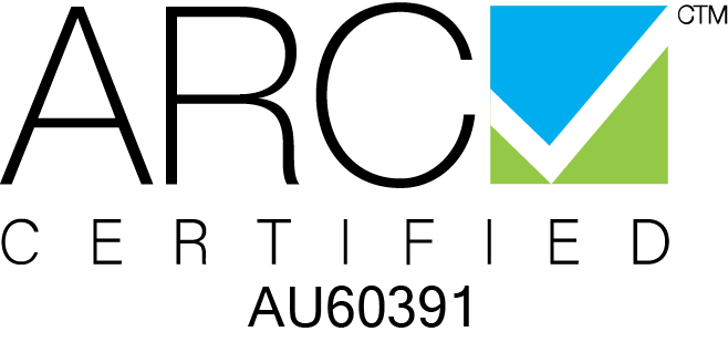 Graphic with a stylized checkmark in a square, featuring blue, white, and green colors.