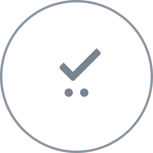 A check mark inside a circle, indicating completion or approval.
