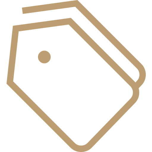 Simple line drawing of a price tag.