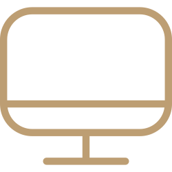 Icon of a computer monitor with a rounded rectangular screen and a base stand.