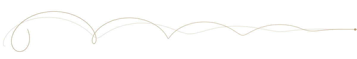Decorative gold swirl graphic on a black background.