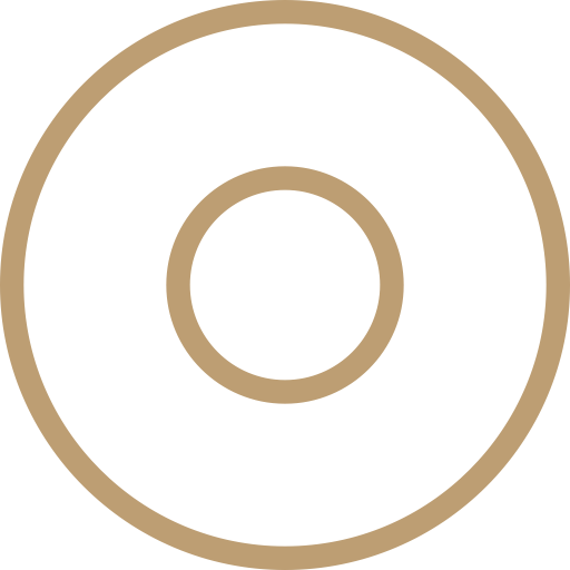 A graphic design featuring concentric circles in shades of brown and black.