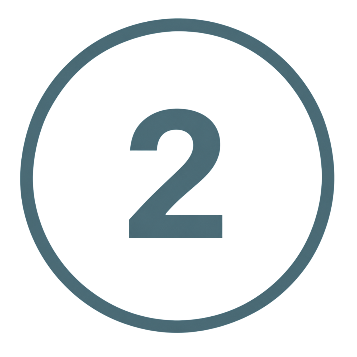 Number 2 inside a circle, used for directional or informational signage.