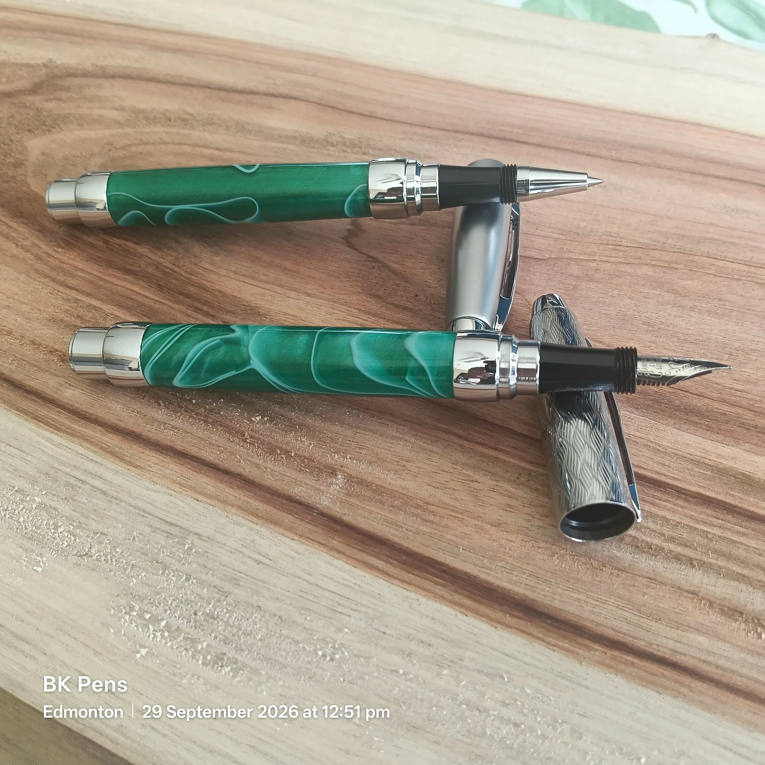 bk pens presimo fountain pen rollerball pen set green acrylic