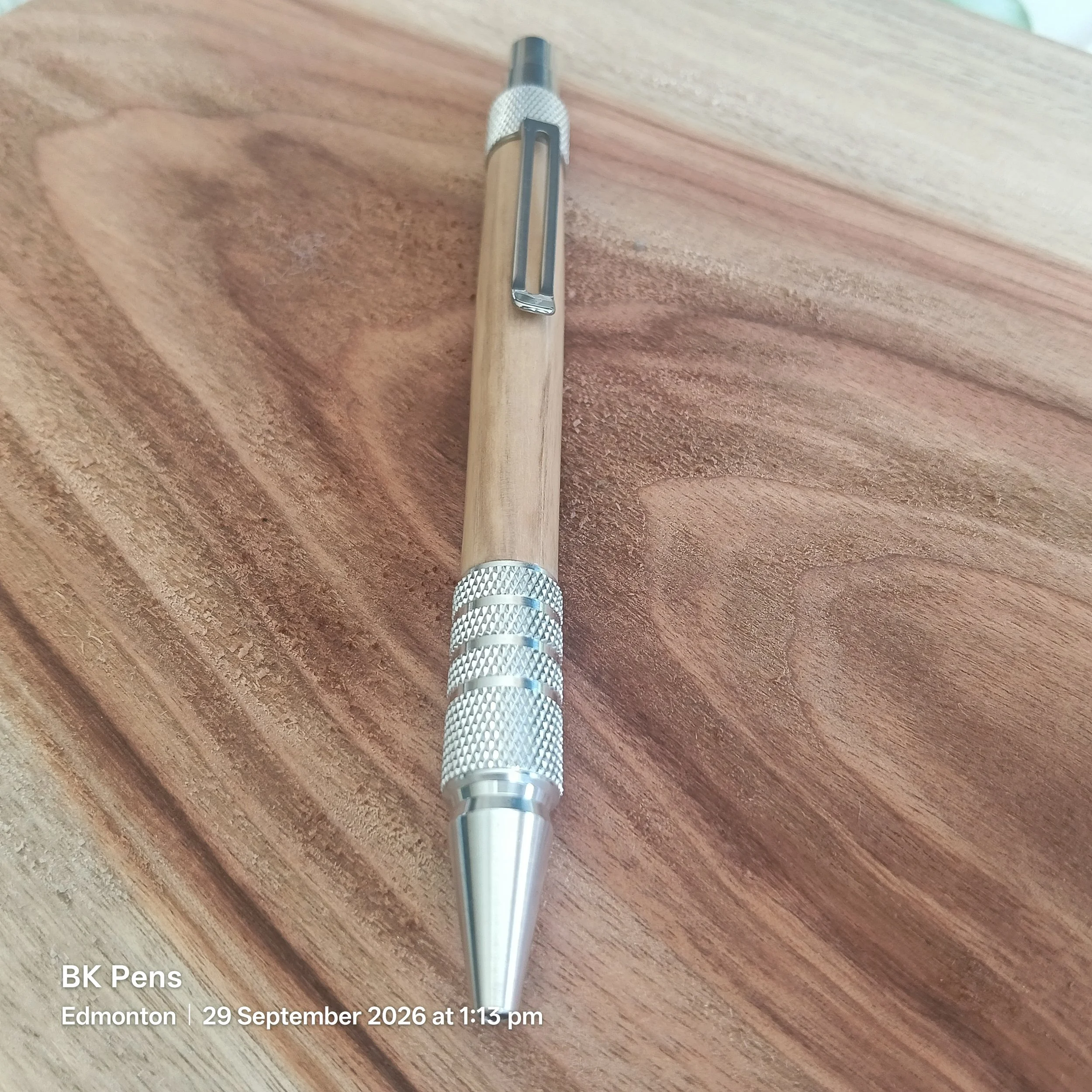 bk pens olive wood click pen