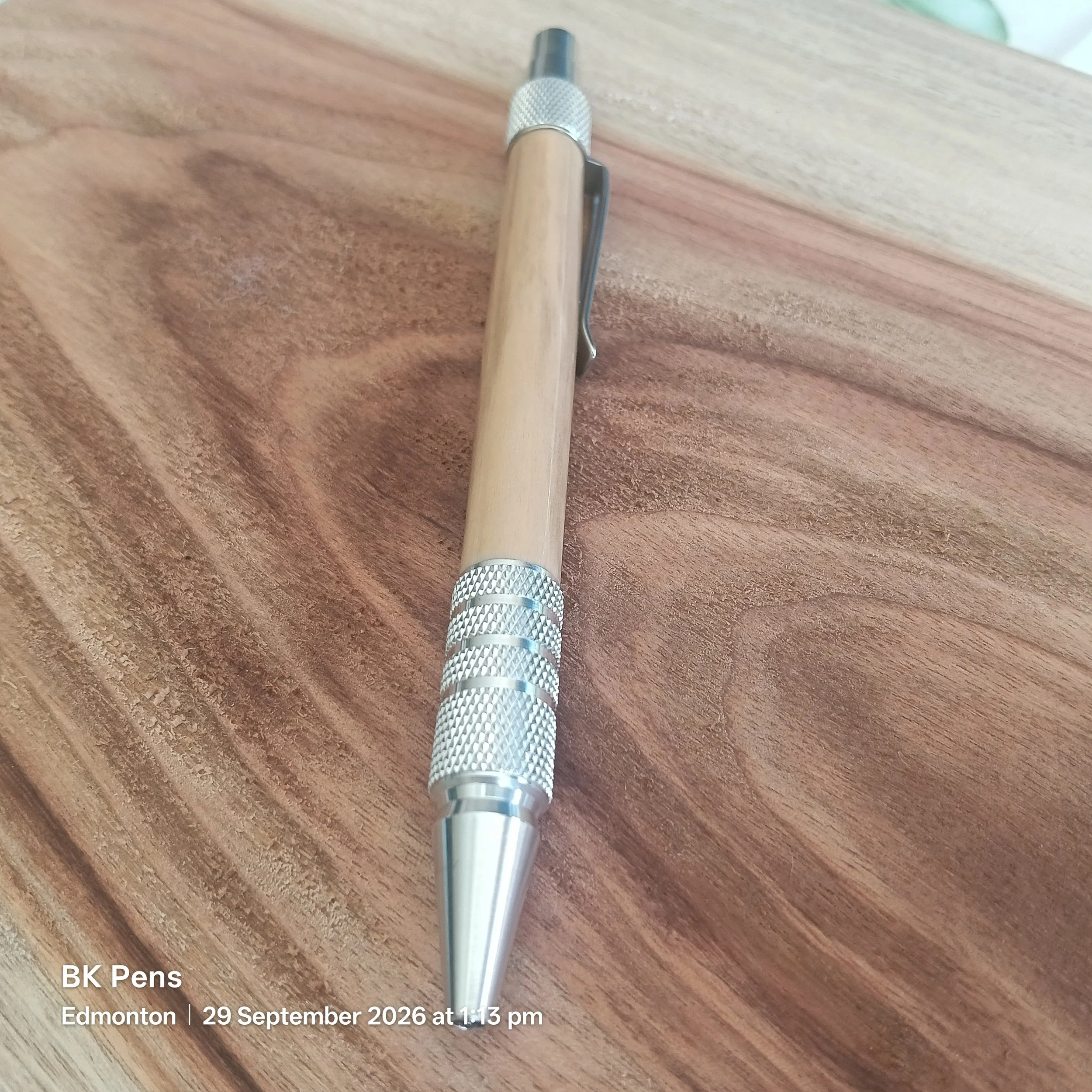 bk pens olive wood and aluminium pen edc duraclick