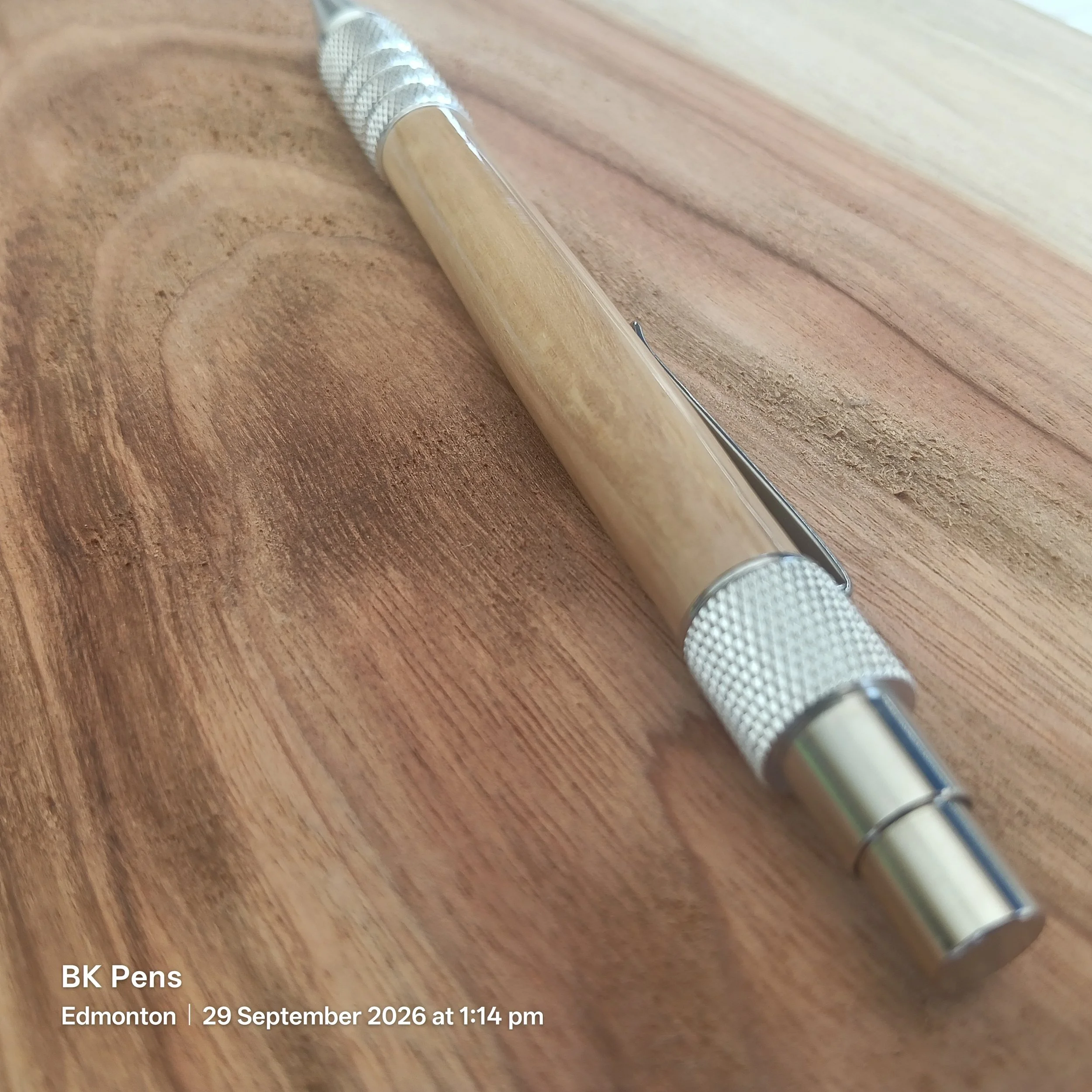 bk pens edc duraclick bethlehem olive wood pen