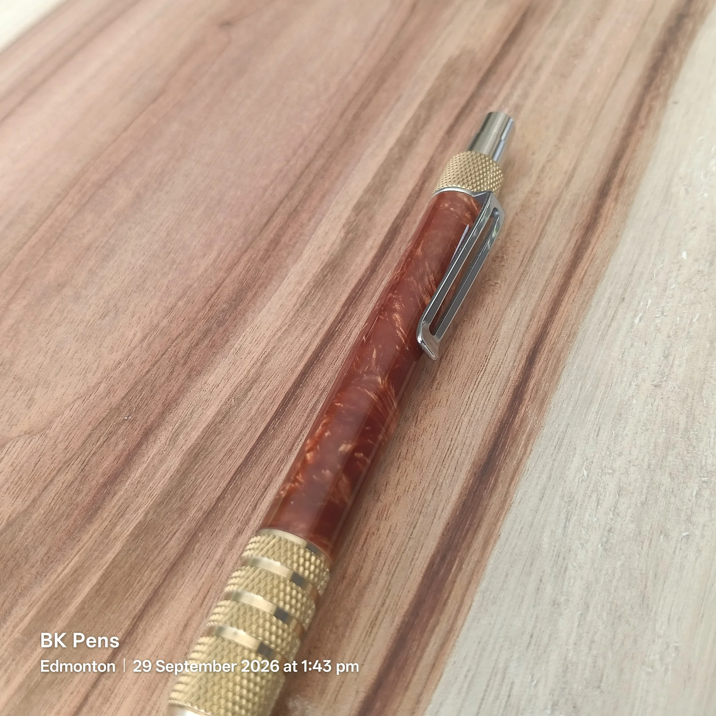 bk pens amber acrylic edc duraclick pen
