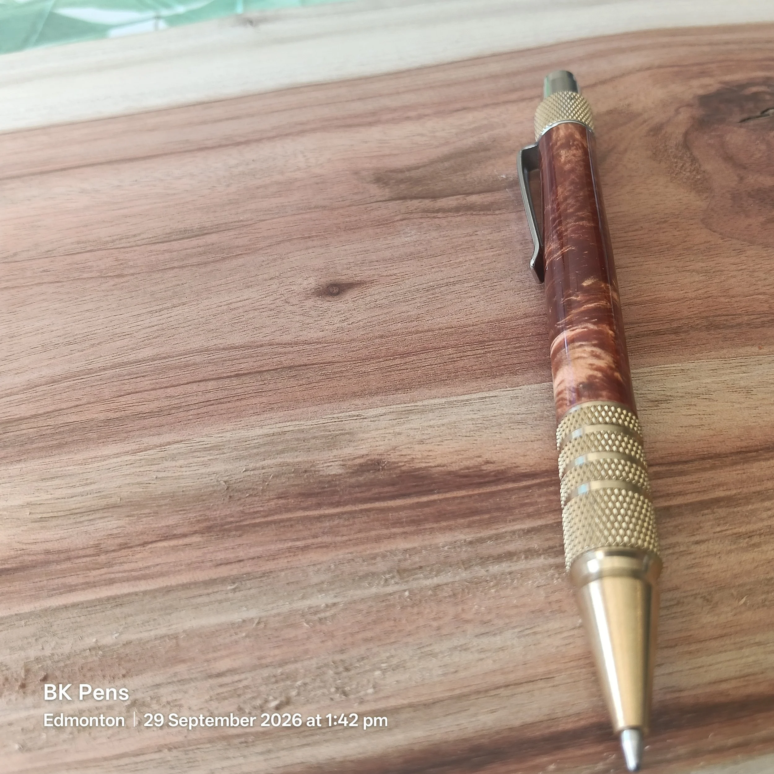 bk pens amber acrylic edc duraclick handmade pen