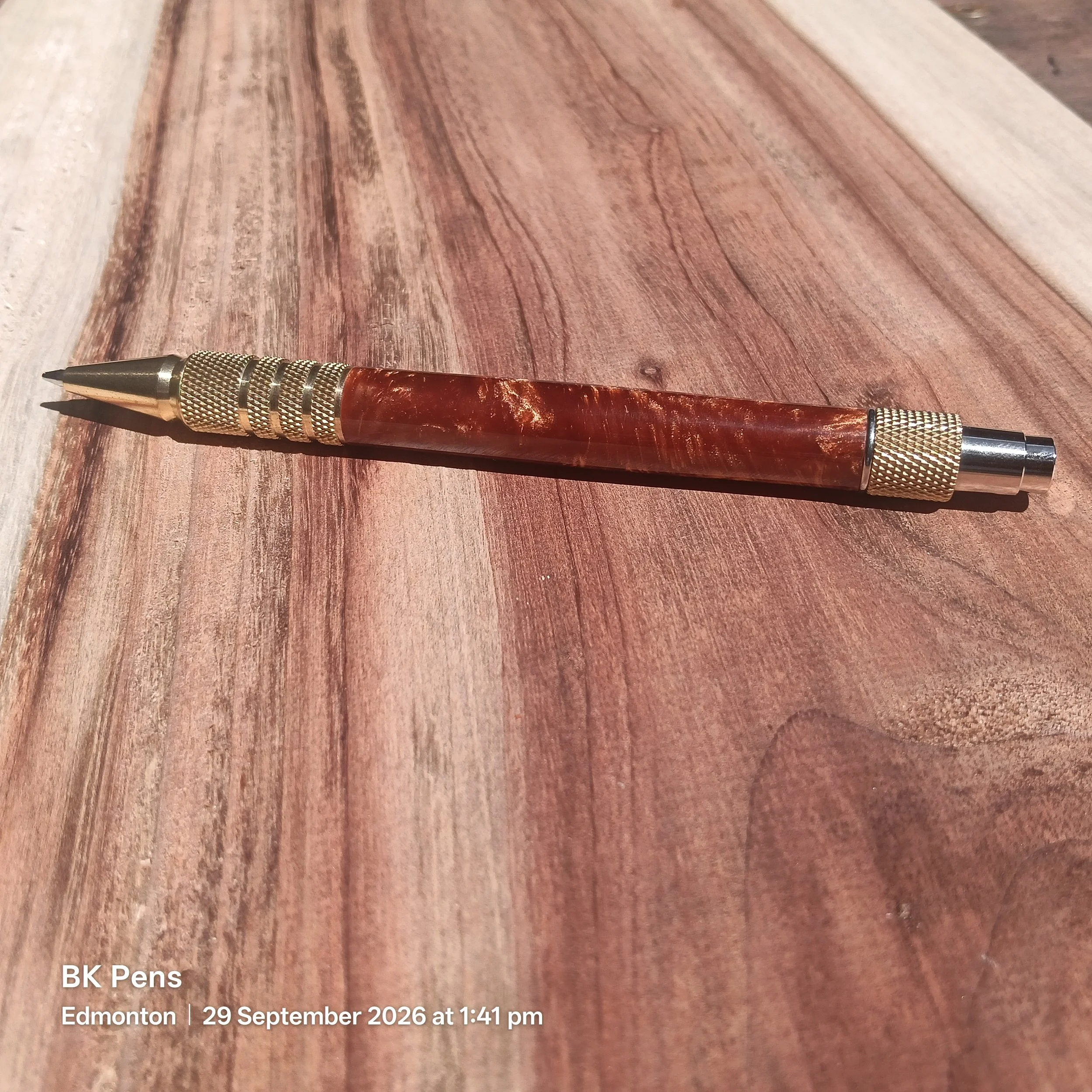 bk pens amber acrylic edc duraclick pen