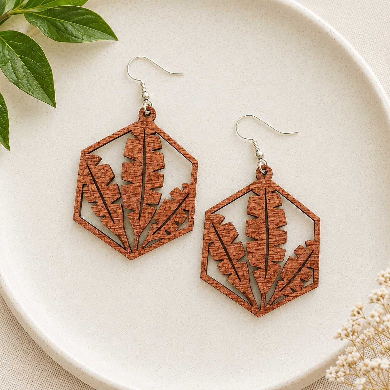 Palm Leaf Earrings