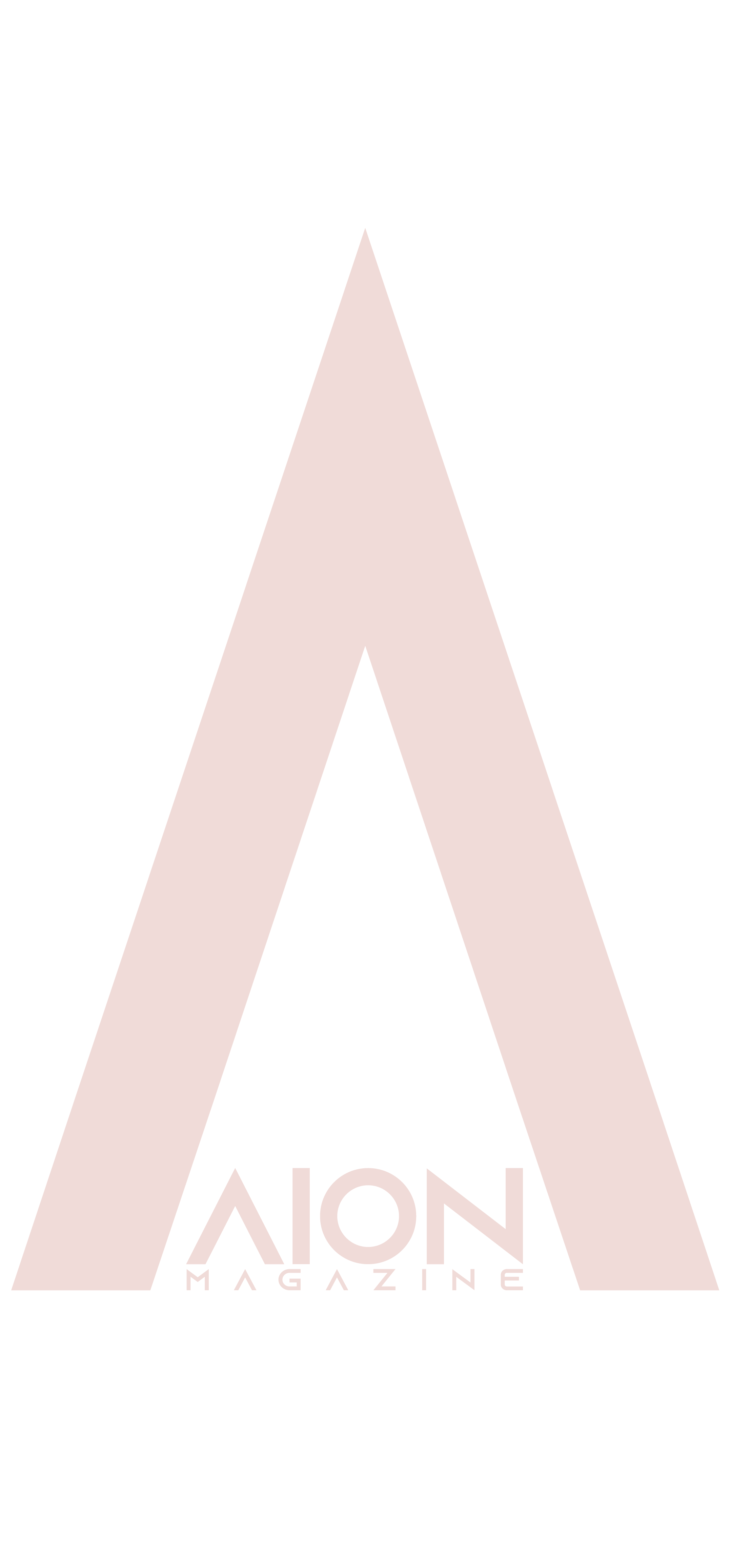 The logo for Aion Magazine features a large, stylized letter 'A' in light pink on a black background, with the words 'Aion Magazine' written below in smaller, uppercase white letters.