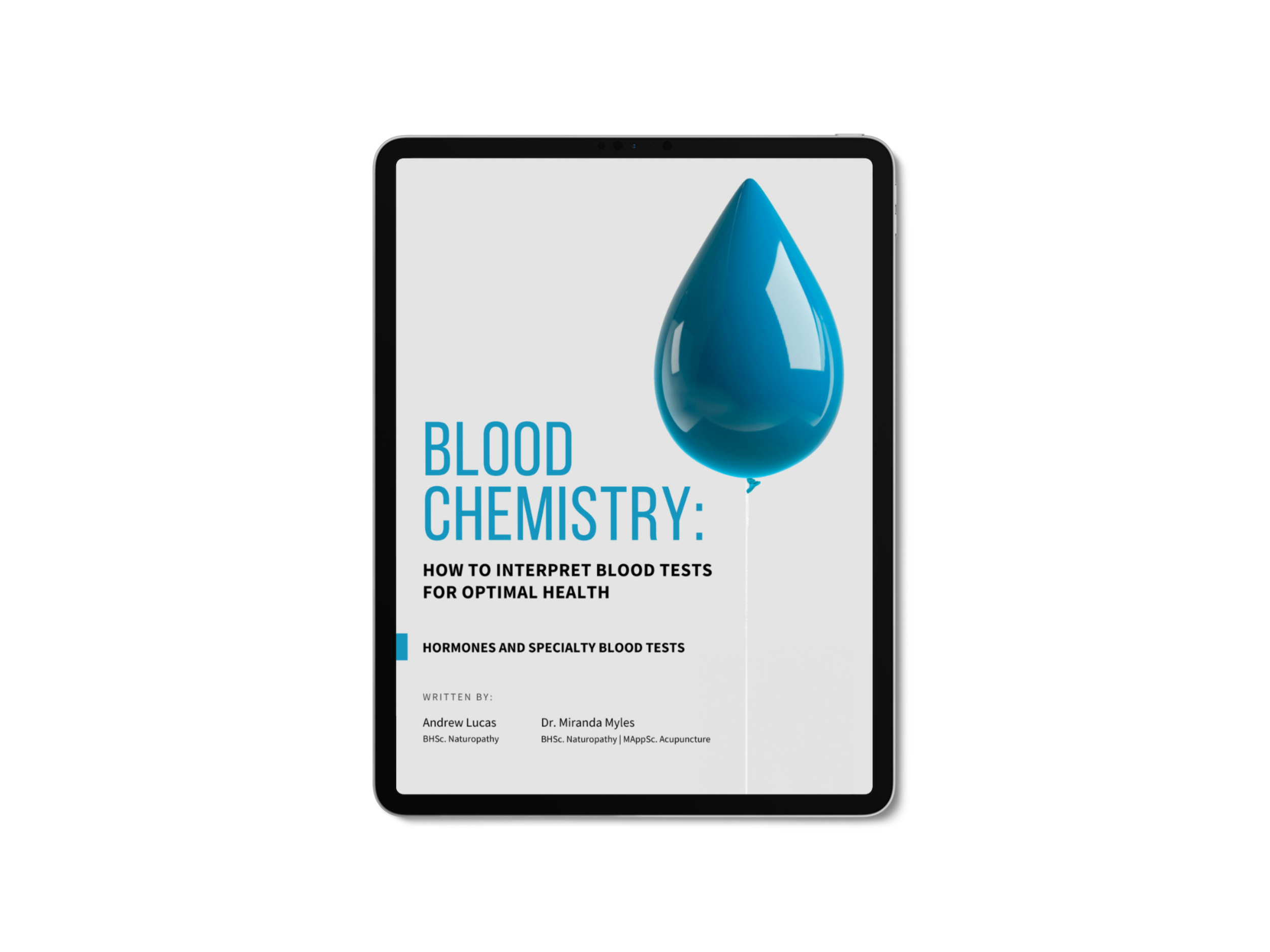 Cover of a book titled 'Blood Chemistry' with a large blue water droplet on the cover.
