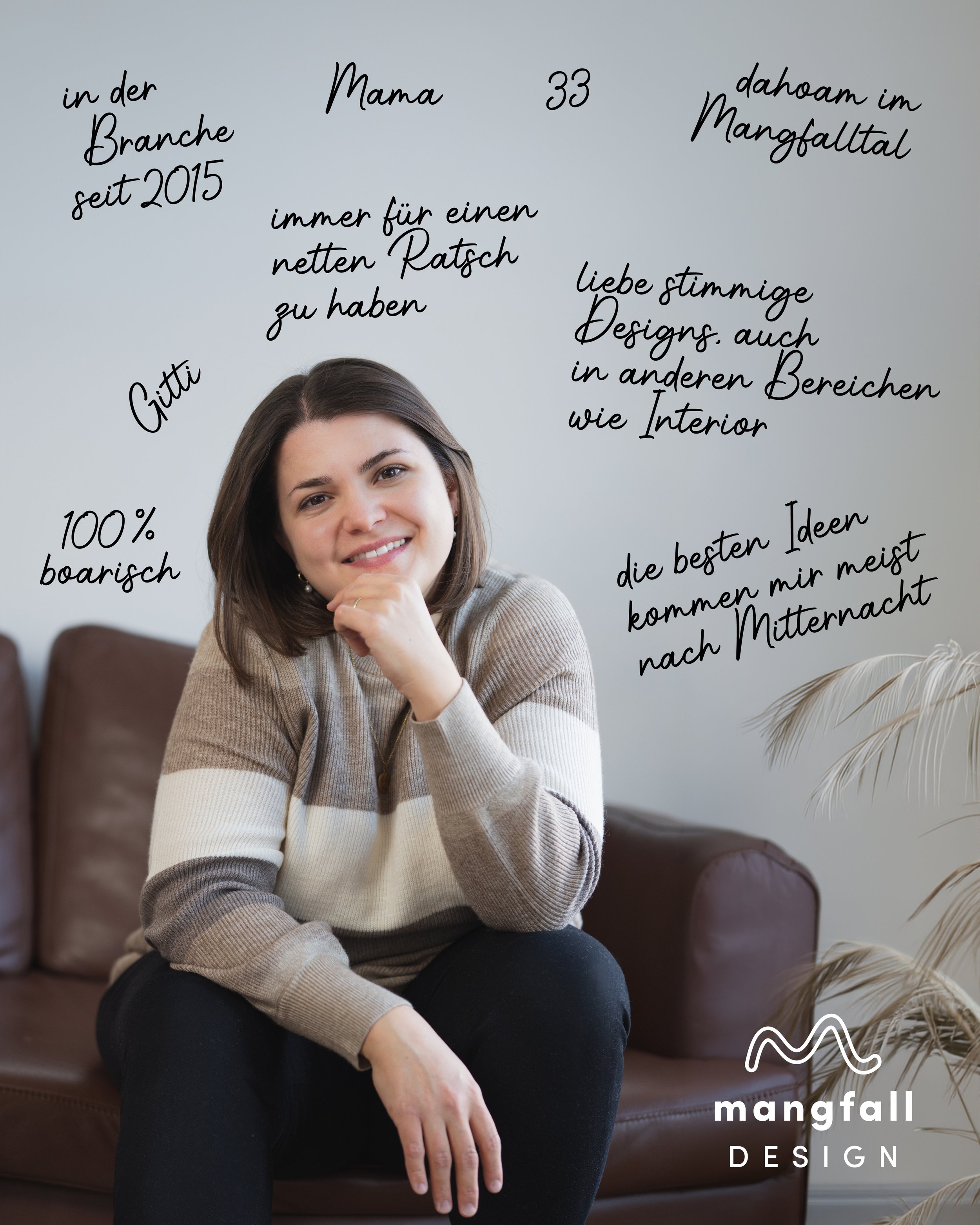 Brigitte Sagmeister - Grafikerin und Inhaberin von Mangfall Design aus dem Landkreis Rosenheim.
