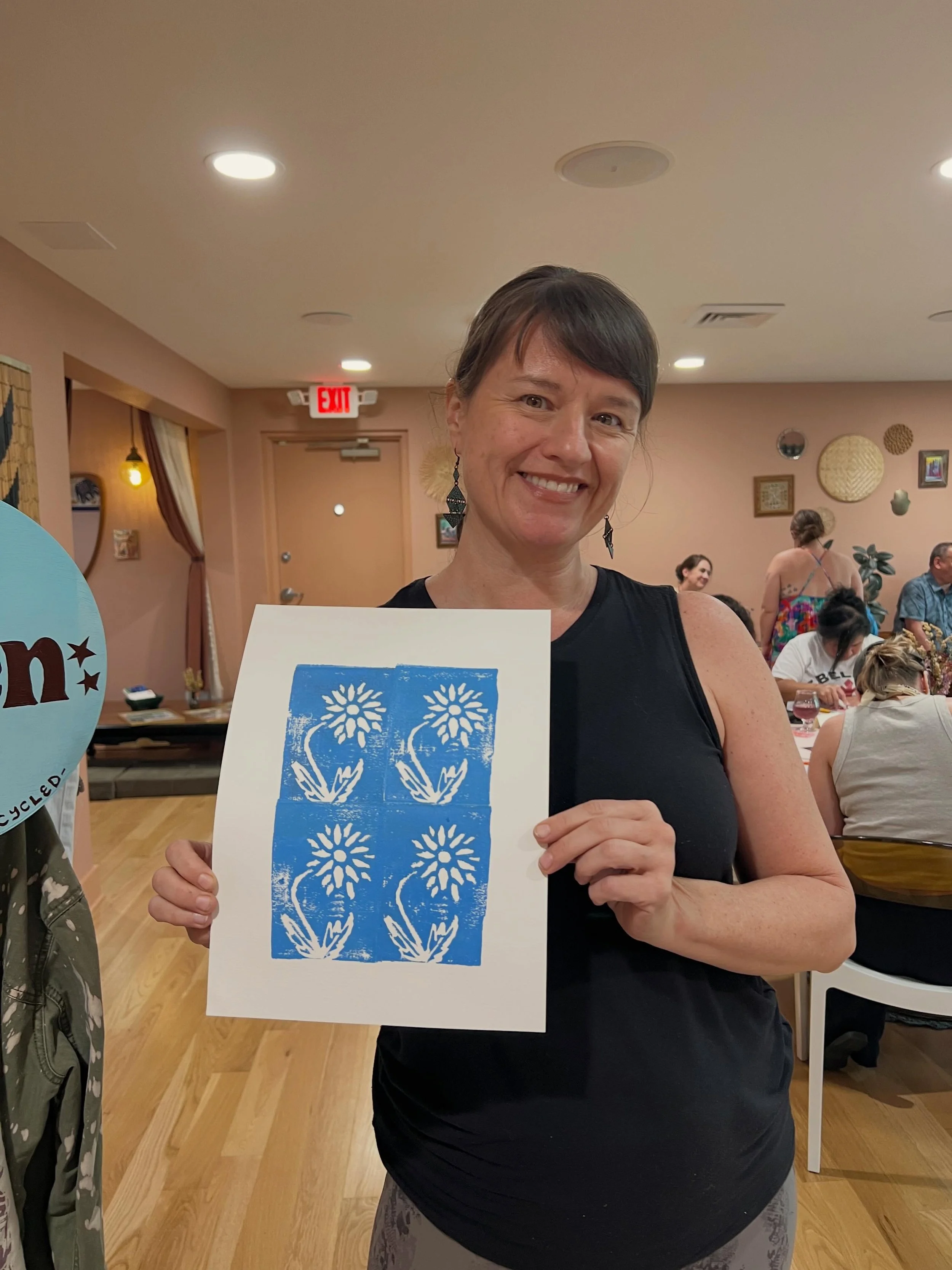 Beautiful print creations by my lovely workshop attendees!! It was such a joy to see everyone create their stamp designs and make a print they can cherish 🧘🏻&zwj;♀️🌟