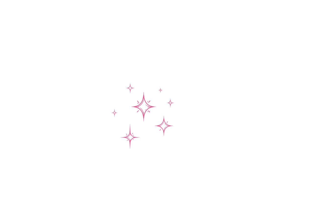 Design noir avec des étoiles roses brillantes au centre.