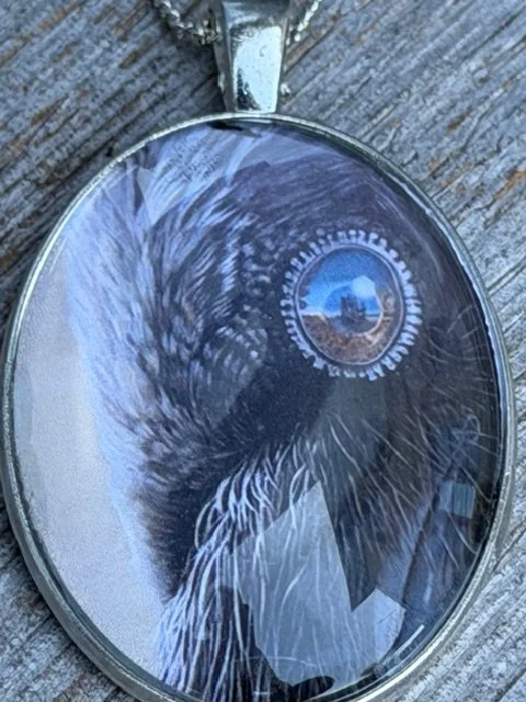 Painting Print Pendant - THE EYE OF THE RAVEN
