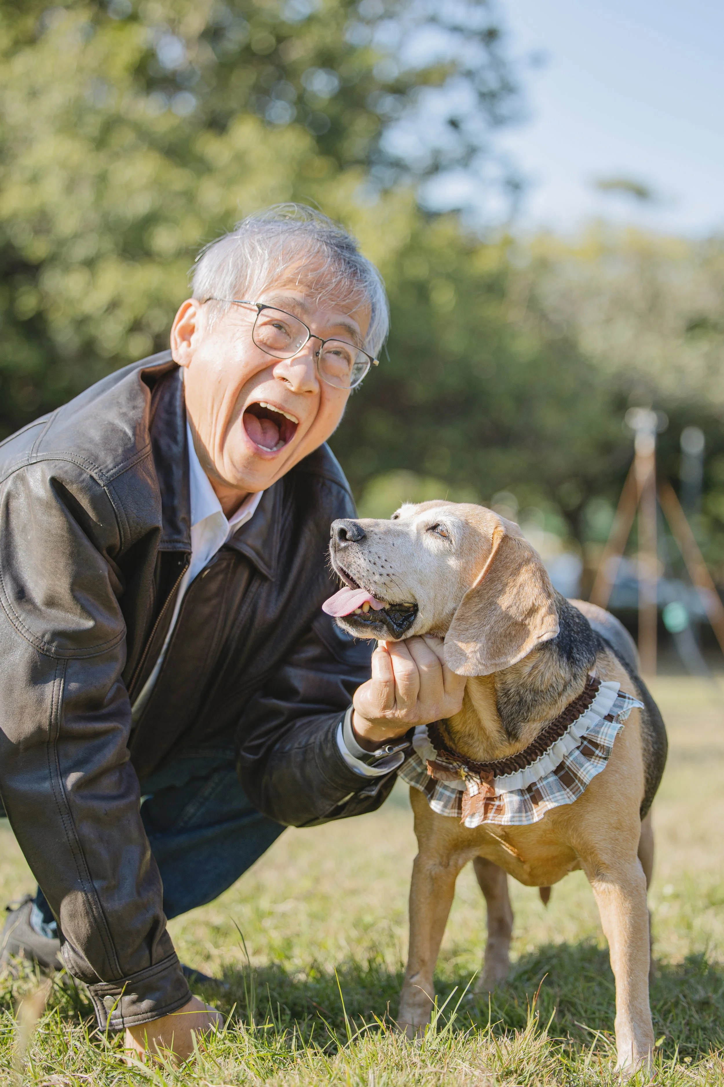 台中寵物攝影｜帶爸爸一起和中型犬米克斯黑妞的開心寵物寫真