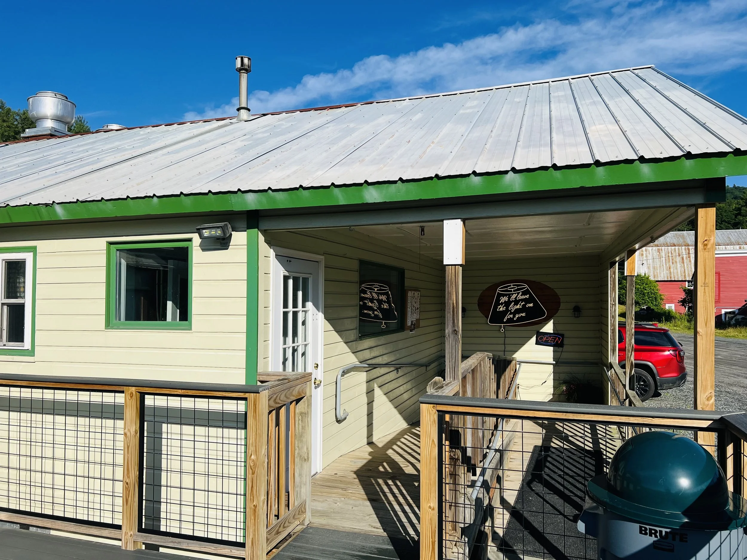 Front porch and entrance of Royal Diner, West Brattleboro VT