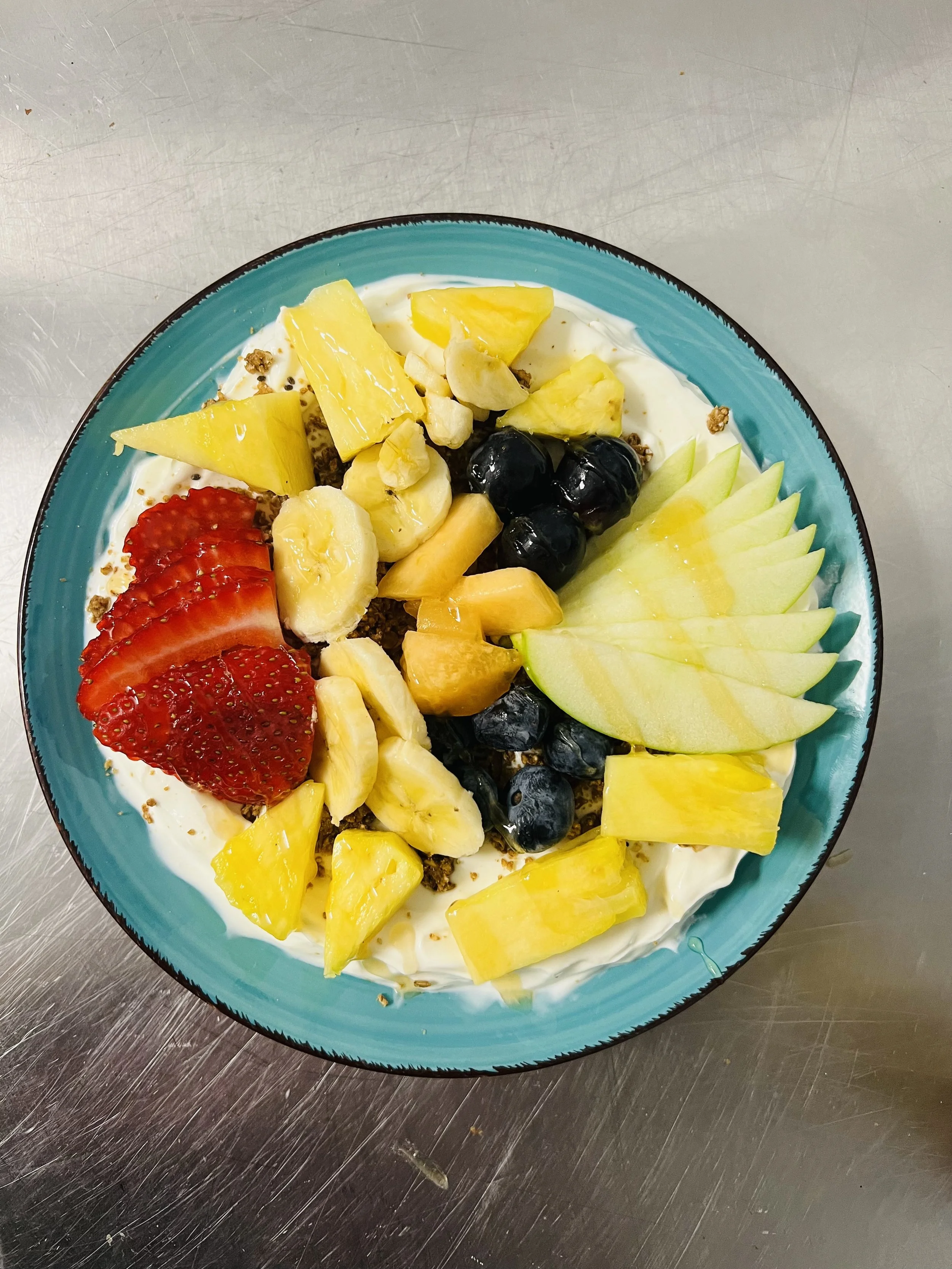 Fresh fruit and yogurt bowl at Royal Diner, West Brattleboro VT